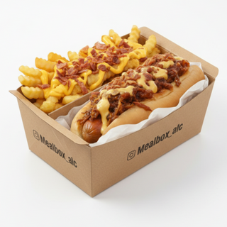 Pulled Dog con patatas fritas