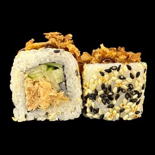 California roll teriyaki salmon i Coca cola