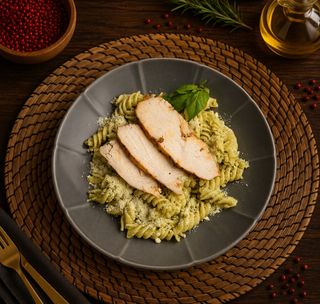 Fusilli with Chicken and Pesto