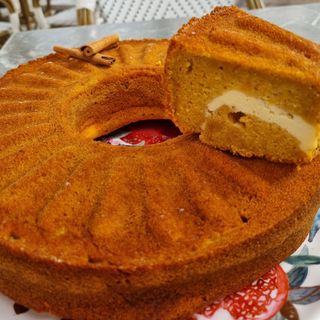 Bolo de abóbora e canela - fatia
