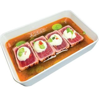 157 Carpaccio tuna flambè