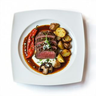 Plato De Solomillo De Ternera Con Pimientos