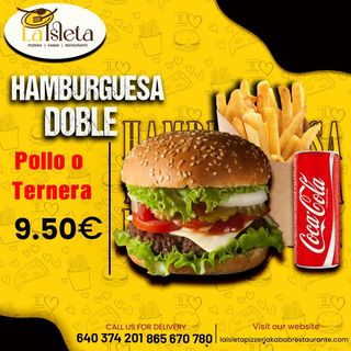 Menú Hamburguesa Doble De Pollo