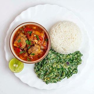 Chicken Wet/Stew + Veg with White rice