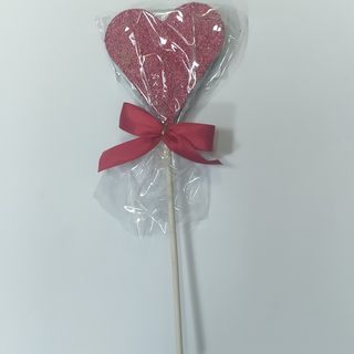 Piruleta chocolate corazón. 