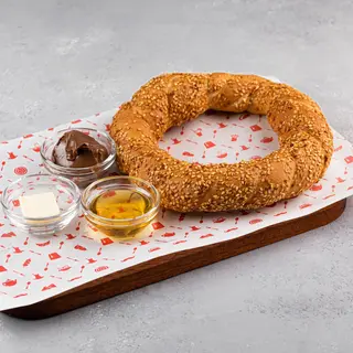 Симит с нутелой, медом и маслом