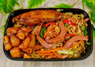 Noodles +Turkey +Plantain