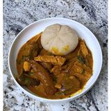 Ogbono Soup With Swallow And Goat Meat