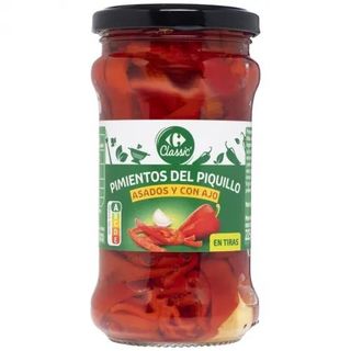 Pimientos Del Piquillo En Tiras Al Ajillo Carrefour 220 Gr.