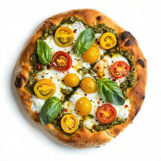 Pizza pesto e basilico