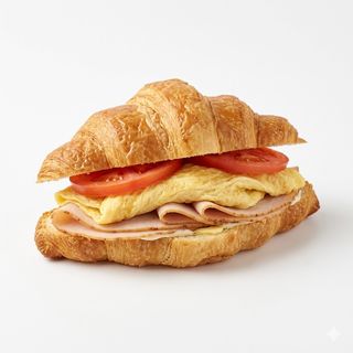 Croissant De Pavo Con Tortilla Francesa Y Tomate