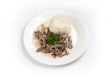 Бефстроганов с рисом