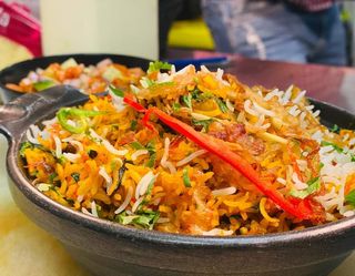 Biryani Langostinos Tigres, King Prawns