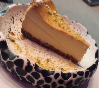 Tarta de queso de pistacho