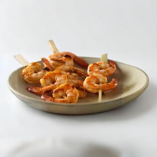 Gamberi karahi + basmati riža