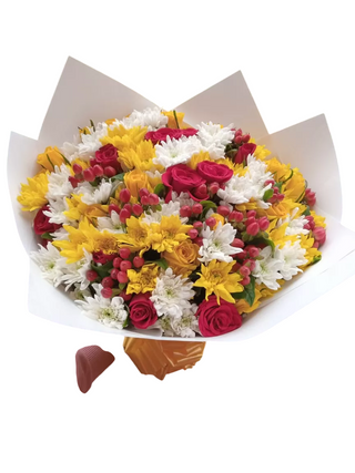 Roses and Mixed Chrysanthemums