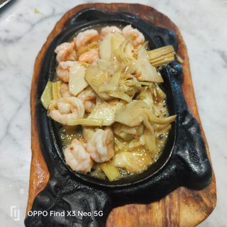 315 Gamberi    con carciofini alla piastra