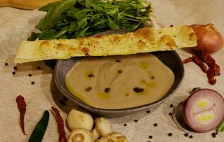 Mushroom cream soup with truffle paste