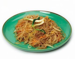 Fideos de arroz con verduras