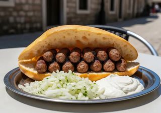 Pide con cevapčići