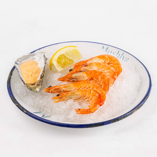 Білонога креветка з соусом та лимоном (5шт)