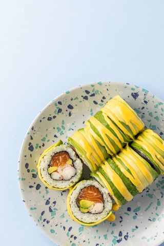 Фреш рол з лососем та креветкою