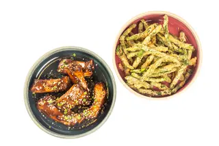 Ribs e Fagiolini in tempura
