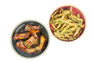 Ribs e Fagiolini in tempura