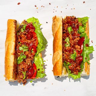 Mince beef baguette