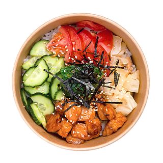 Боул с лососем терияки