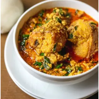 Egusi Chicken: Egusi + Chicken + PoundedYam 