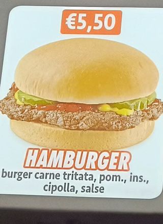 Menù hamburger