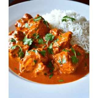 Buttered Chicken Served With Rice