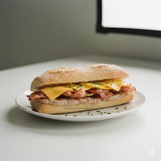 Bocadillo De Lomo Con Queso Y Bacon