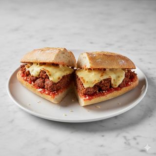 Bocadillo De Picadillo De Soria Con Queso Y Pan Tomate