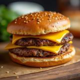 Cheeseburger cu cartofi pai