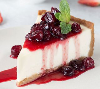 Tarta De Queso Con Mermelada De Arándanos