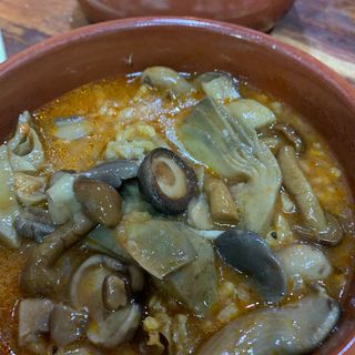 Arroz Meloso De Setas Con Alcachofas