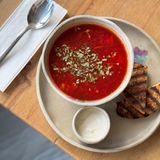 Borscht with sour cream