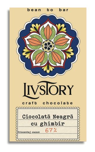 Ciocolata Neagra cu ghimbir 67% -  LIVSTORY