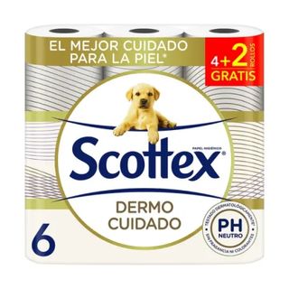 Scottex Papel Higiénico Dermo Cuidado 6U