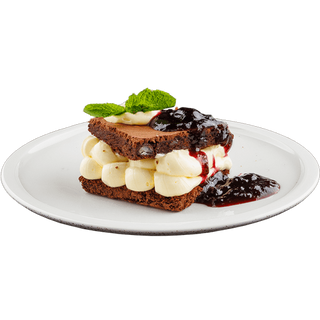 Панджиало с брауни, Маскарпоне и сладко от боровинки (170г)