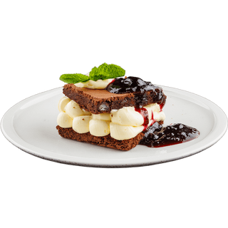 Панджиало с брауни, Маскарпоне и сладко от боровинки (170г)