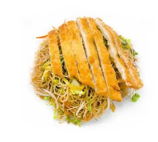 R6.Spaghetti di riso con pollo fritto