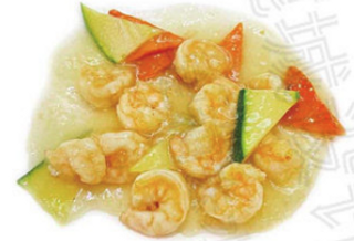  200. Gamberetti con verdure miste