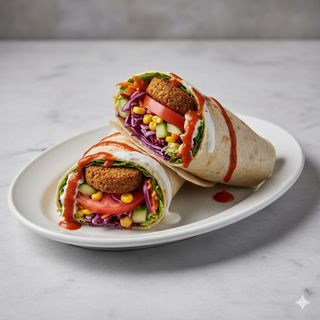 Rollo Kebab Vegetal Con Falafel