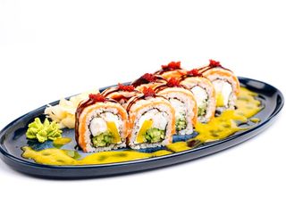 Татакі рол з лососем і тигровими креветками (390г)