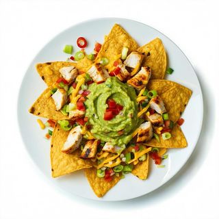 Nachos pollo e guacamole