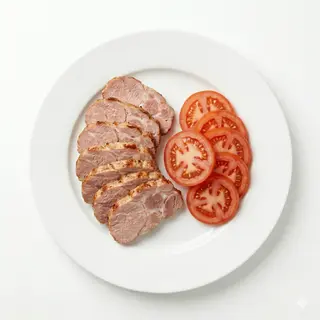 Ración De Carne Con Tomate