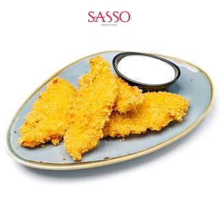 Пилешки бон филенца с корнфлейкс и чеснов сос (280г)